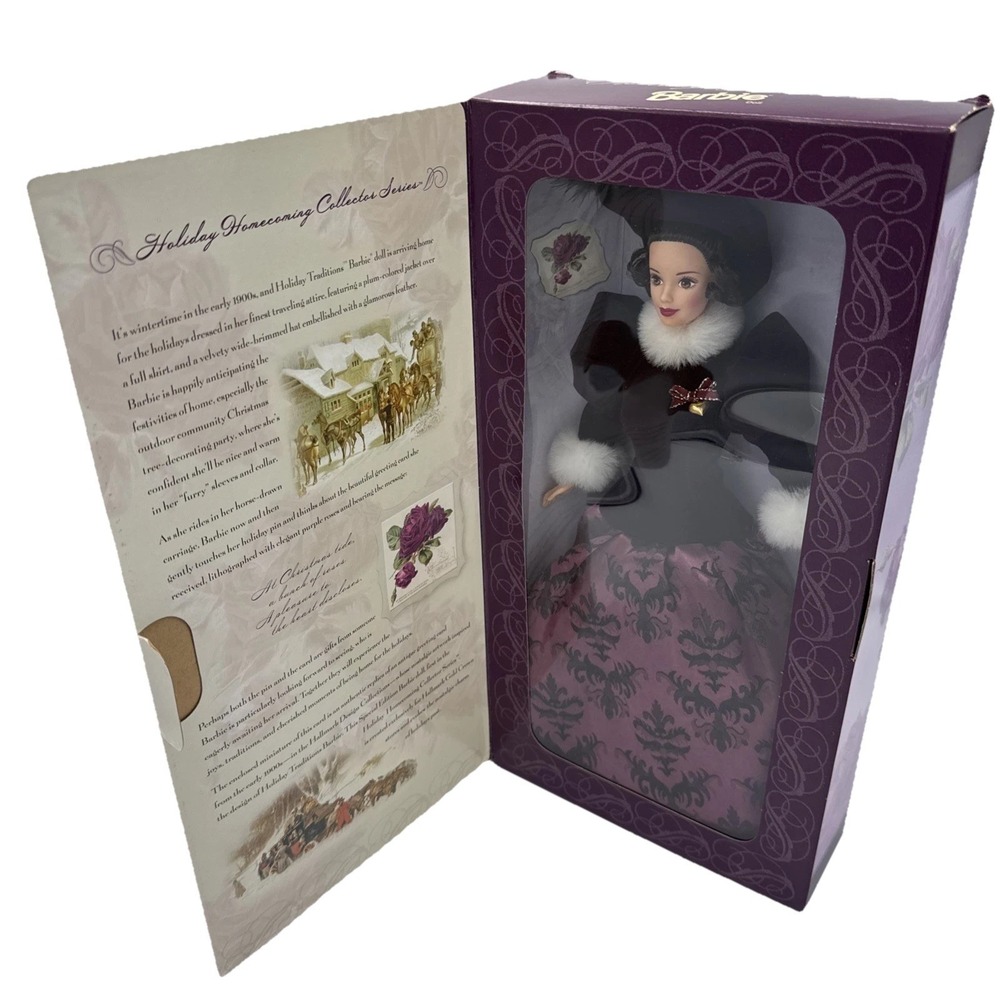 Mattel Holiday Traditions Barbie Purple Long Sleeve Hallmark Collector 1996